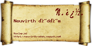 Neuvirth Ádám névjegykártya